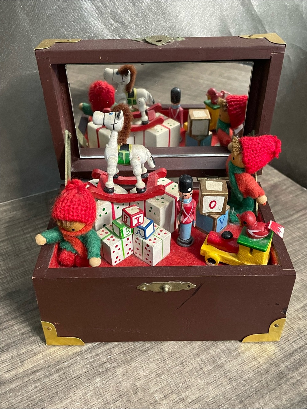 Vintage Musical Toy Chest Christmas Holiday Music Box
